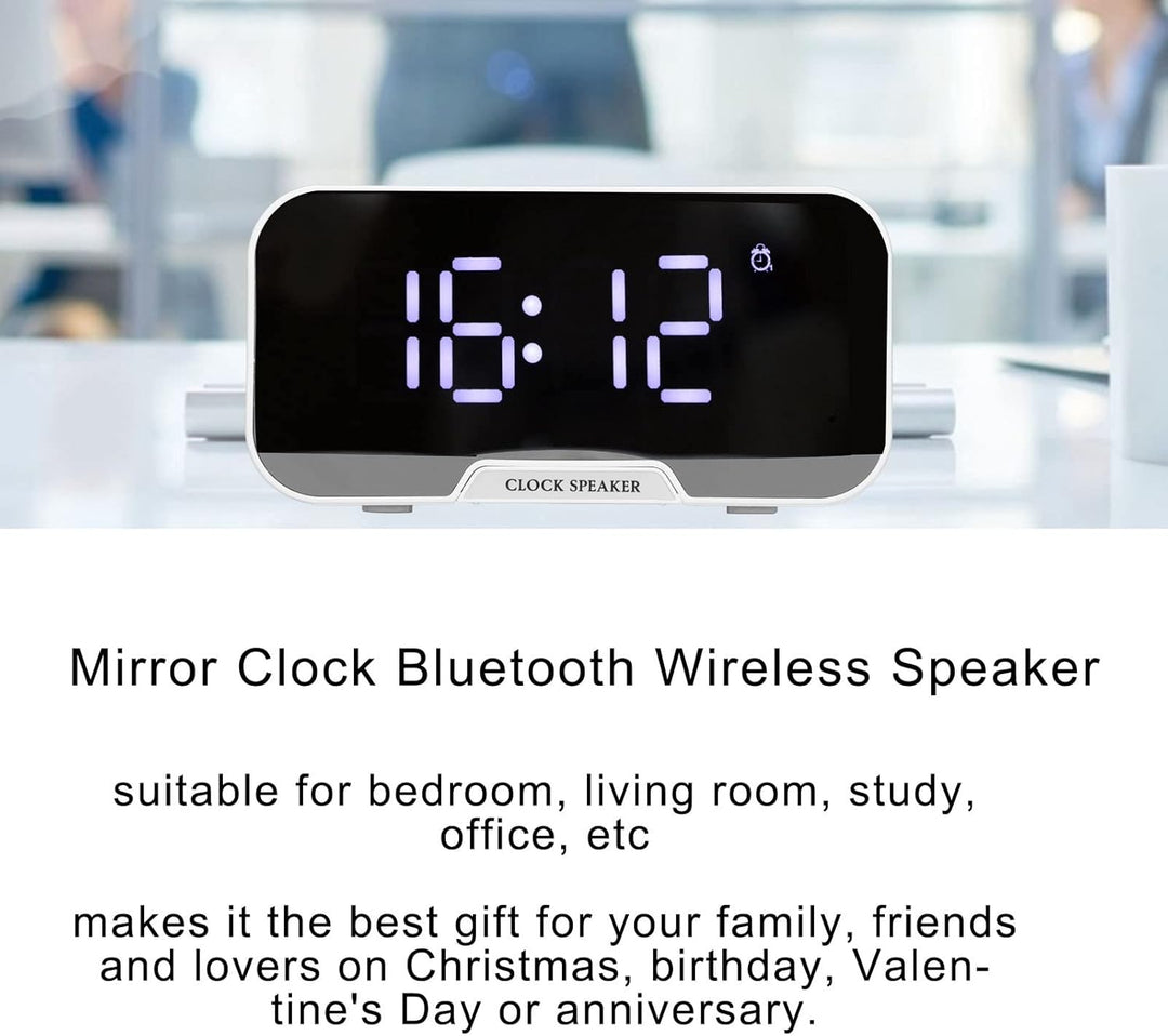 Elprico Radiowecker, D-88 Multifunktionaler Bluetooth-Wecker mit Lautsprecher, Lautsprecher mit Zwei
