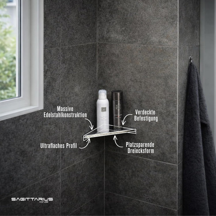 280S1 Shower Shelf – Duschkorb Ecke, Eckregal Dusche aus SUS304 Edelstahl, Poliert, Duschablage, Sha