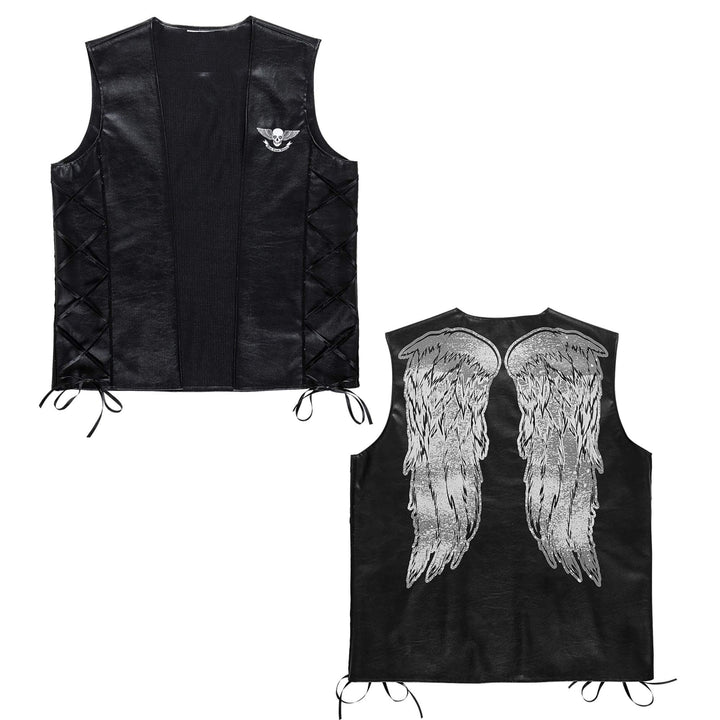Widmann - Biker Weste West Coast im Lederlook, Accessoire, Halloween, Karneval, Mottoparty XL, XL