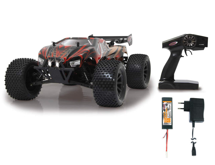 JAMARA 059740 Brecter Truggy 1:10 BL 4WD Lipo 2,4GHz LED-Brushless Motor 3200KV, Regler 60 A, Wheely