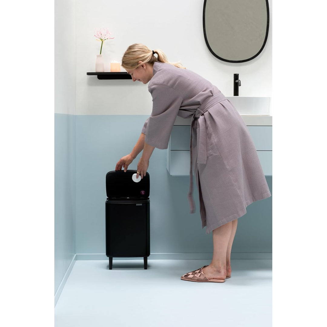 Brabantia - Mülleimer Bo Hi 12L mit Soft-Close-Deckel, herausnehmbarem Inneneimer und Transportgriff