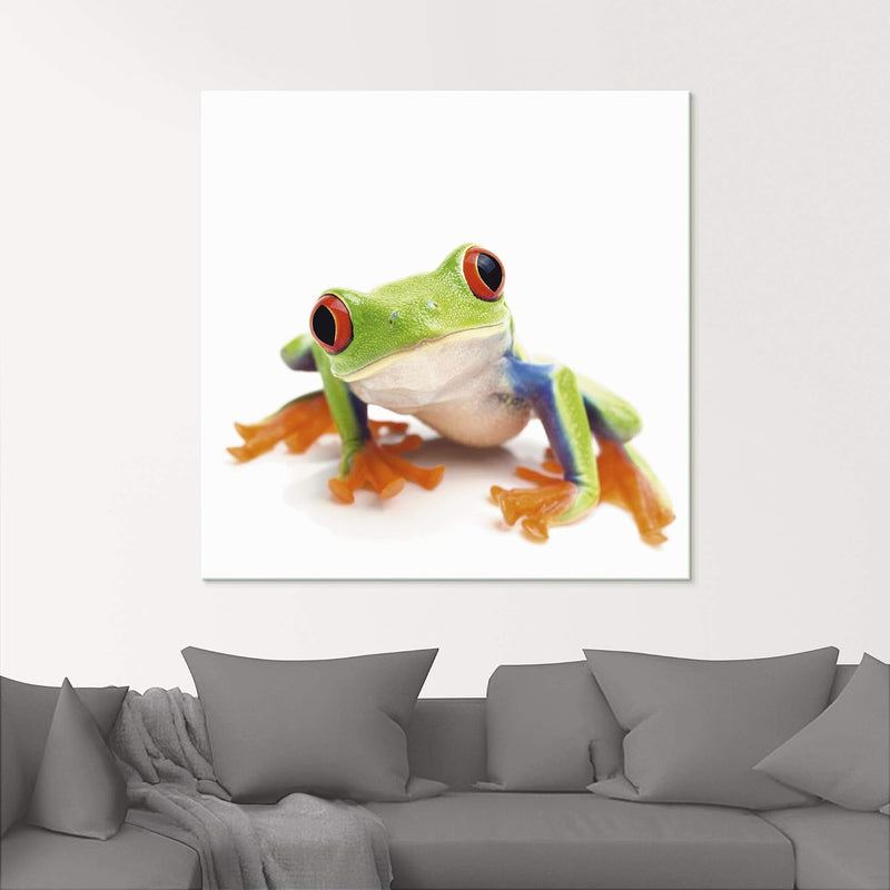 ARTland Glasbilder Wandbild Glas Bild einteilig 60x45 cm Querformat Natur Tiere Amphibien Frosch Lau