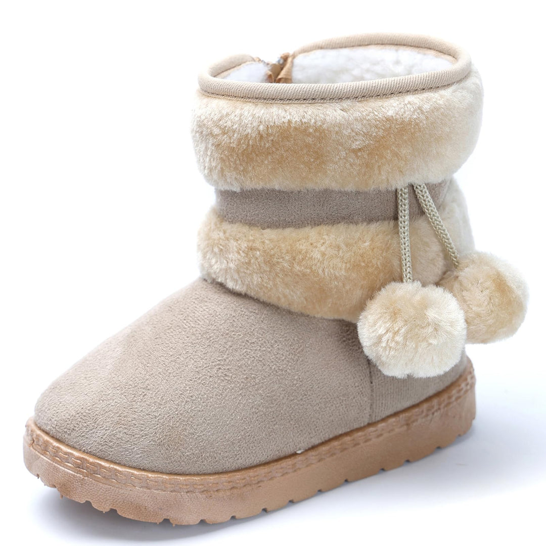 Yeeteepot Mädchen Warm Gefütterte Schneestiefel Baby Kinder Plüsch Winterstiefel Flach rutschfeste S