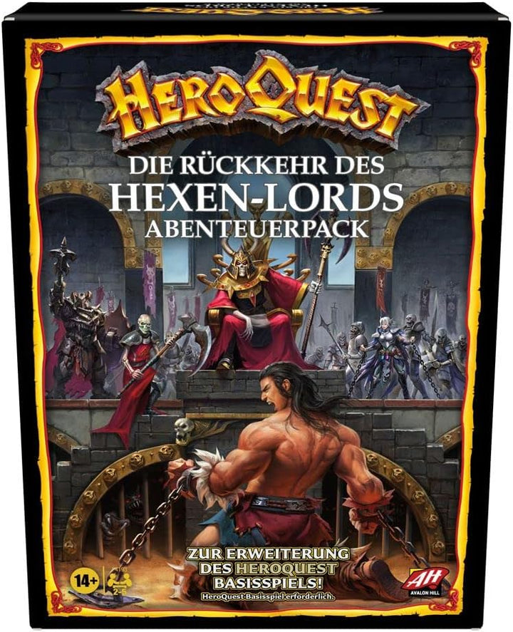 Avalon Hill HeroQuest Die Rückkehr des Hexen-Lords Abenteuerpack, Dungeon Crawler Spiel ab 14 Jahren