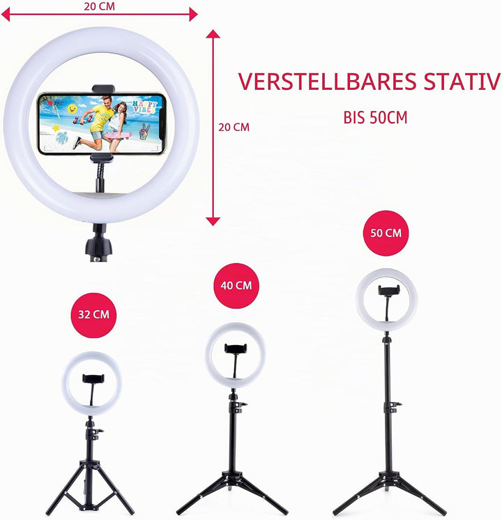 Studio Creator- Video Maker Kit , Selfie licht ringleuchte mit Stativ für Smartphone, Ab 8 Jahren