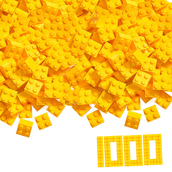 Simba 104114116 - Blox, 1000 gelbe Bausteine für Kinder ab 3 Jahren, 4er Steine, im Karton, vollkomp