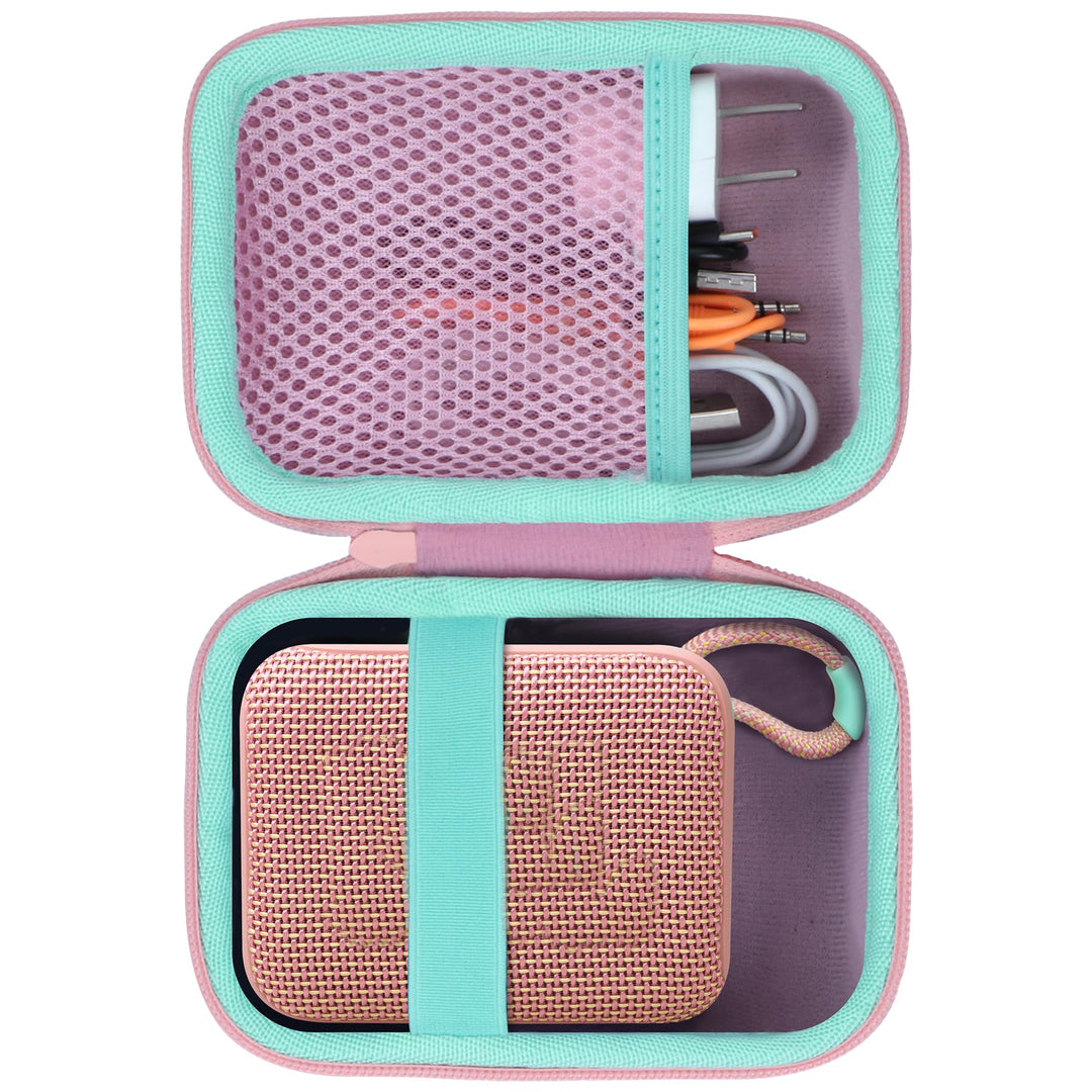Hart Reise Schutz Hülle Etui Tasche für JBL Go 4 / JBL GO 3 Tragbaren Bluetooth-Lautsprecher (Rosa),