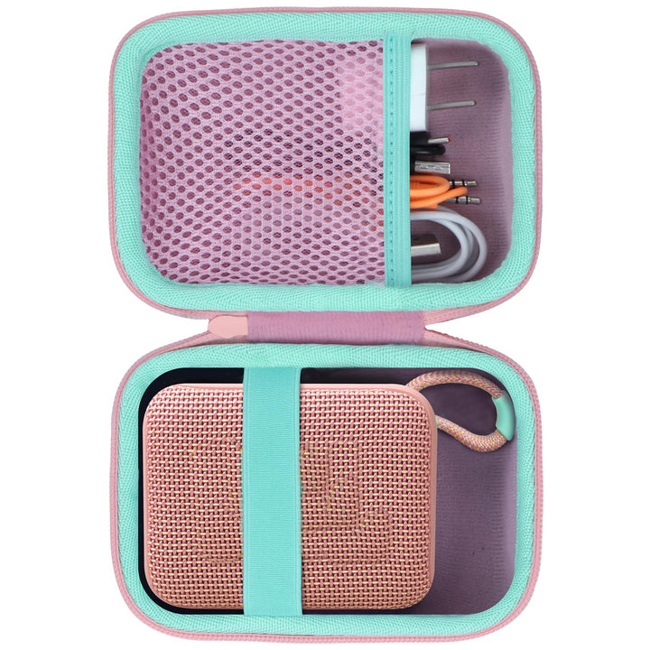 Hart Reise Schutz Hülle Etui Tasche für JBL Go 4 / JBL GO 3 Tragbaren Bluetooth-Lautsprecher (Rosa),