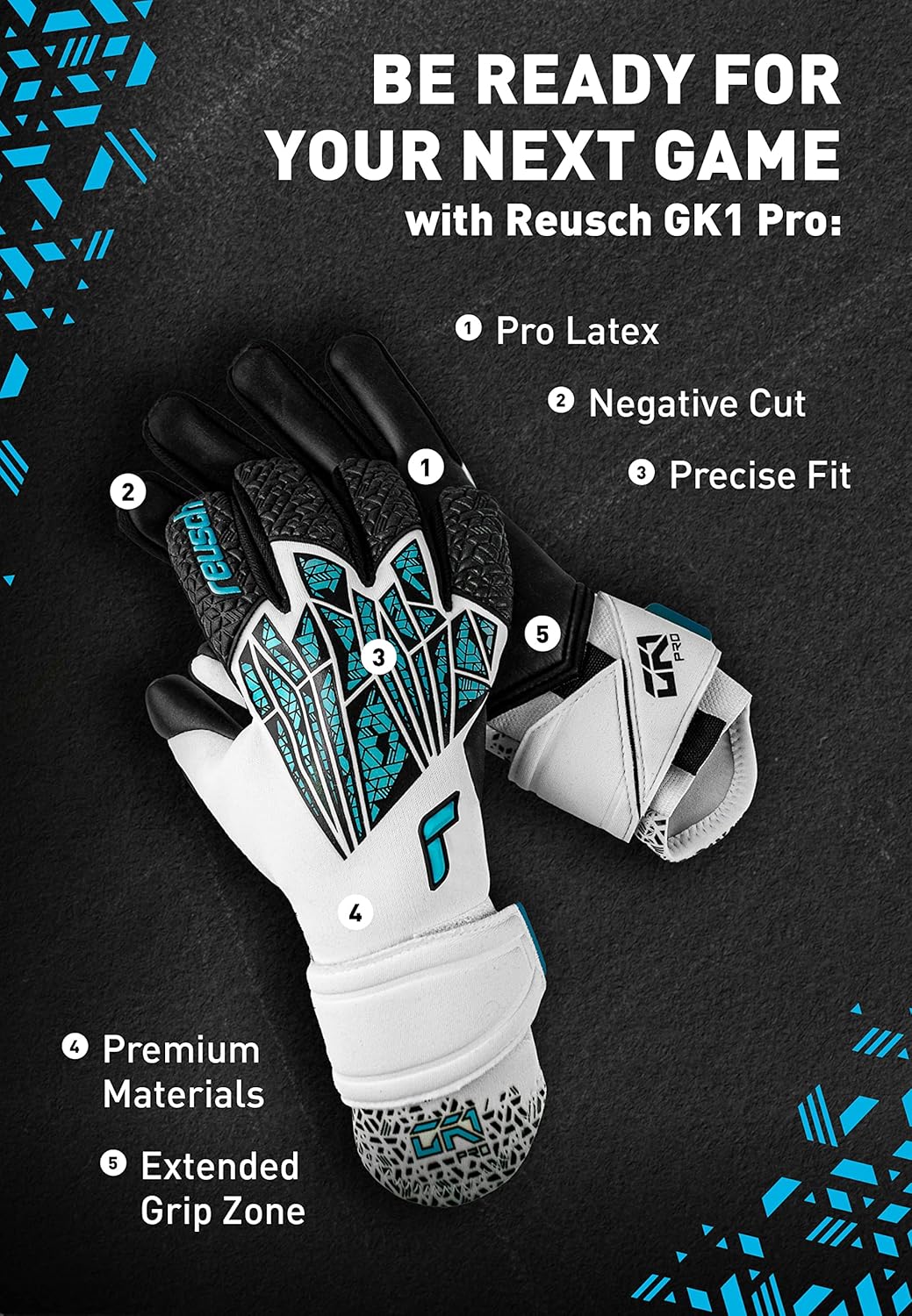 Reusch Unisex – Erwachsene Torwarthandschuhe Gk1 Pro mit Hervorragendem Grip und Innennaht Schnitt 7