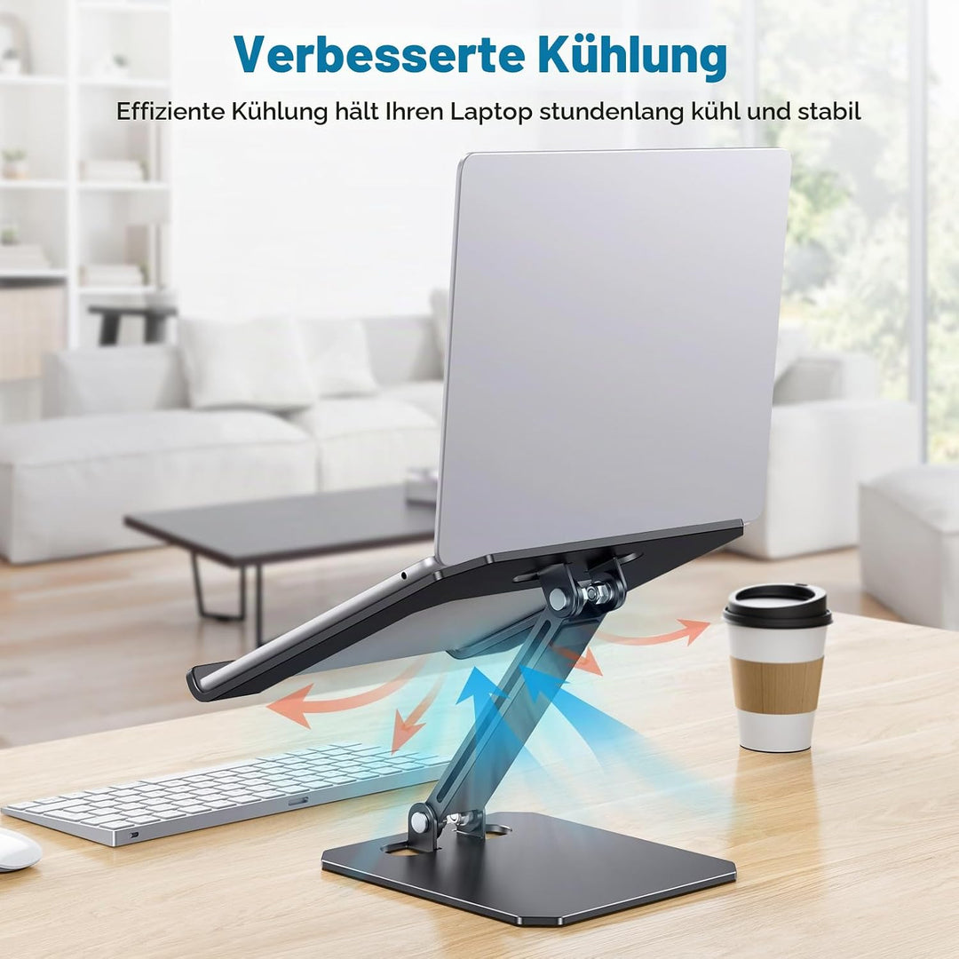 OMOTON Aluminium Laptop Ständer Höhenverstellbar, Ergonomischer Faltbarer Notebook Ständer, Laptop H