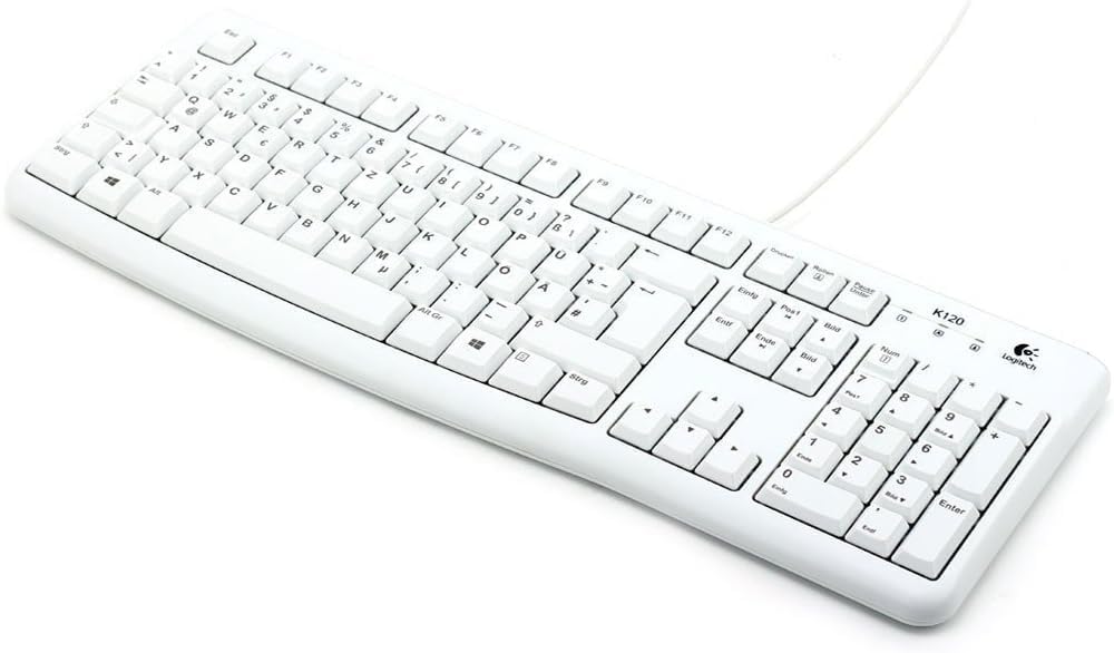 Logitech K120 Business Keyboard, QWERTZ, deutsches Layout (Tastatur | inkl. Maus, Weiss)
