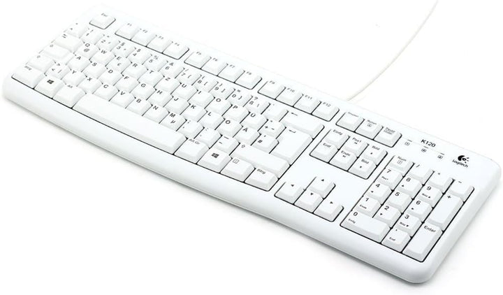 Logitech K120 Business Keyboard, QWERTZ, deutsches Layout (Tastatur | inkl. Maus, Weiss)