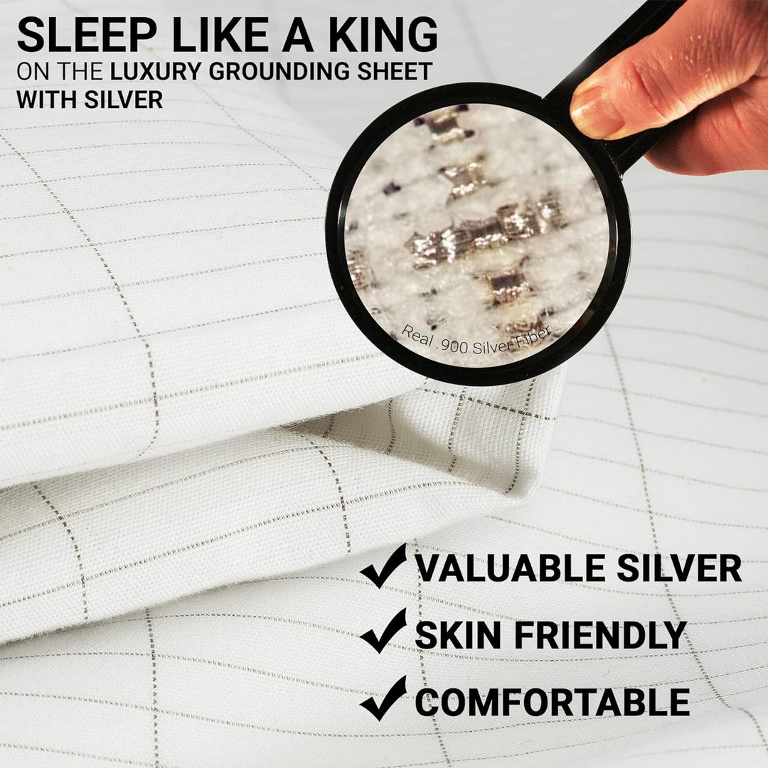 Erdungslaken Bett Set - GROss 240 x 90 cm – Erdungsbettlaken – Erdungsbettuch – Baumwolle Bettlaken