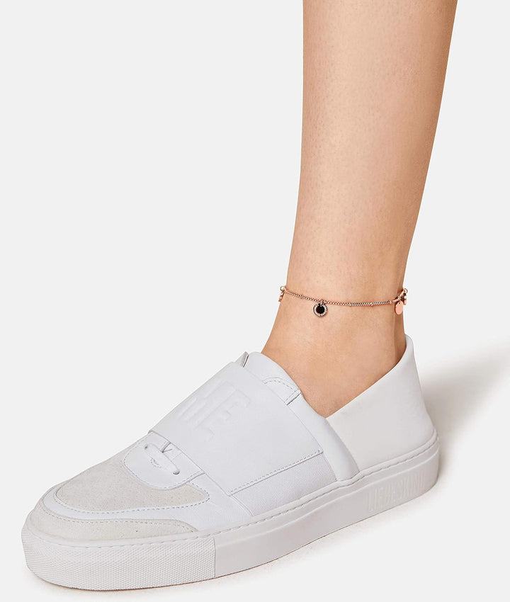 Liebeskind Armband mit Anhänger aus Edelstahl Schwarz Fusskettchen - Roségold, Fusskettchen - Roségo