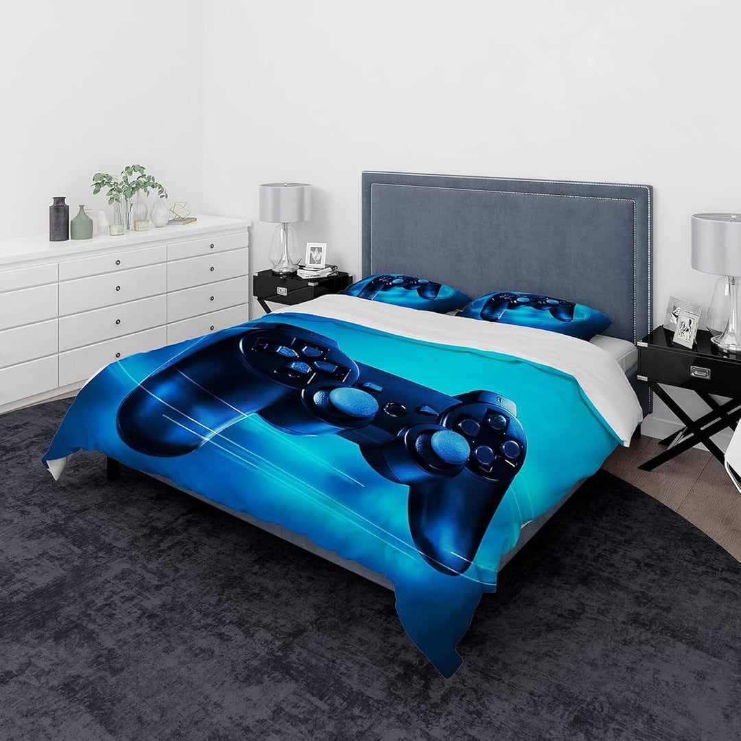 SHUAIG Bettwäsche-Sets Kinder Gamepad,Bettwäsche Set Jungen Gamepad Bettwäsche Satz Bettwäsche Set 3
