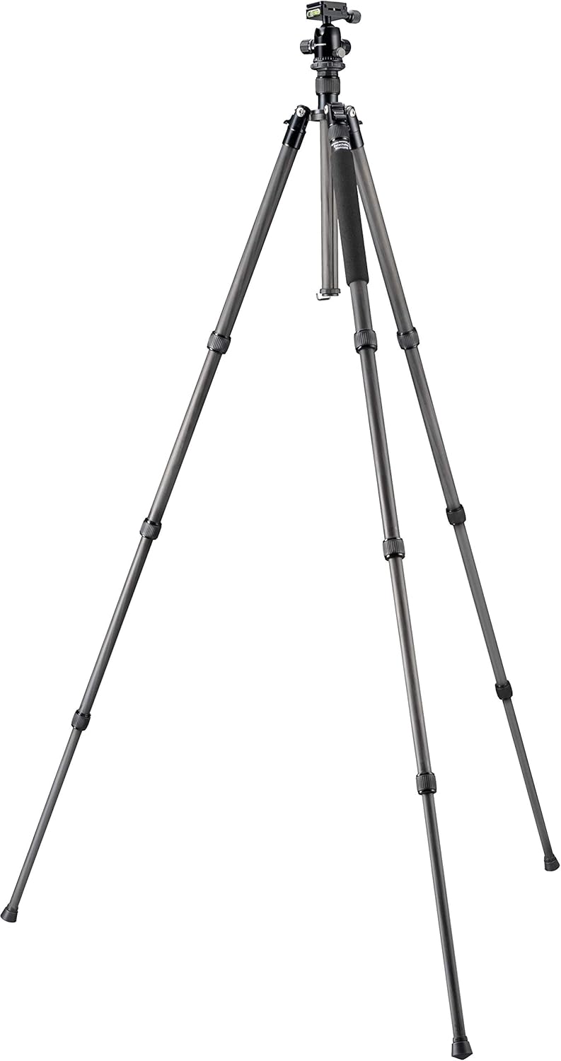 Bresser Carbon-Stativ 165cm höhenverstellbar, 3-in-1 Dreibein Einbein Bodenstativ, 10kg Traglast, Ar