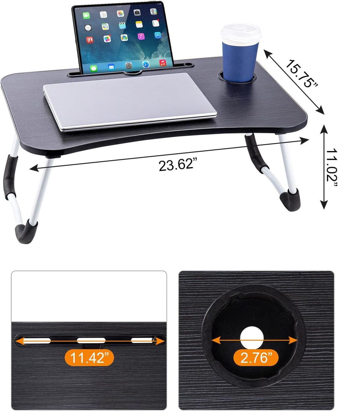 Youyijia Laptoptisch Betttablett Tablet-Ständer & Becherhalter – Laptop Tisch für Bett, Sofa & Boden