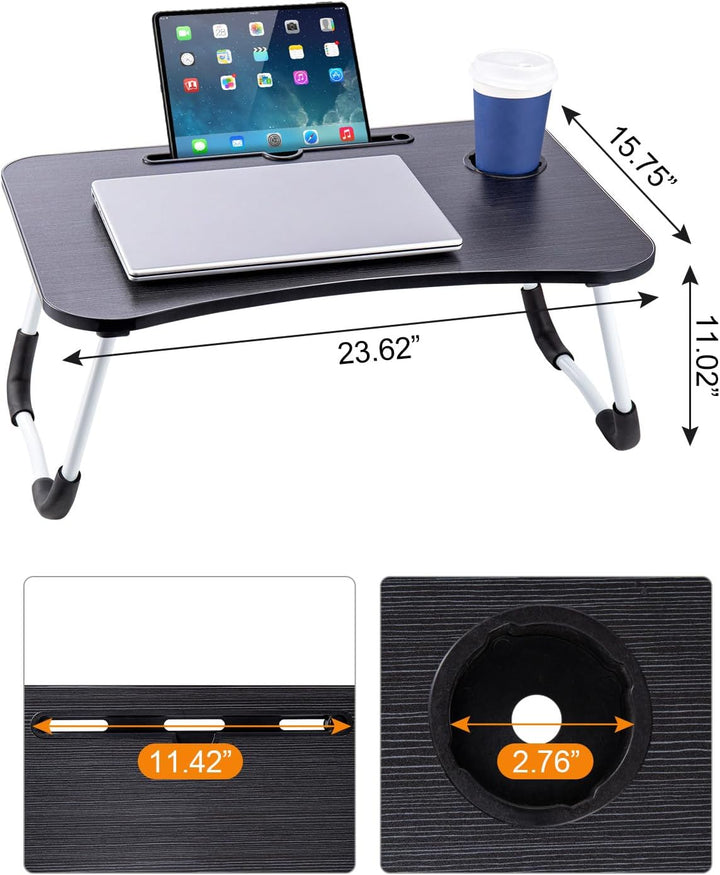 Youyijia Laptoptisch Betttablett Tablet-Ständer & Becherhalter – Laptop Tisch für Bett, Sofa & Boden