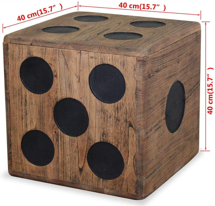 homiuse 40x40x40 cm Aufbewahrungskiste Mindi-Holz Würfel-Design Schatztruhe Schatzkiste Truhe mit De