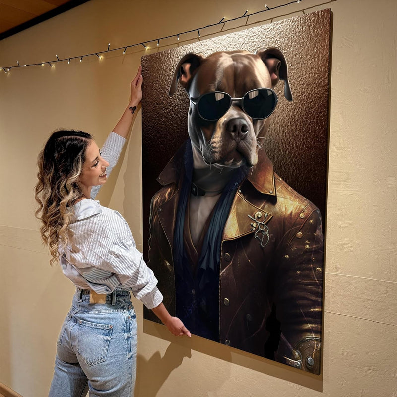 Artmazing | Pitbull Bild hochformat Classy | Bilder Pitbull modern | Leinwand XXL | Pitbullbilder Mo