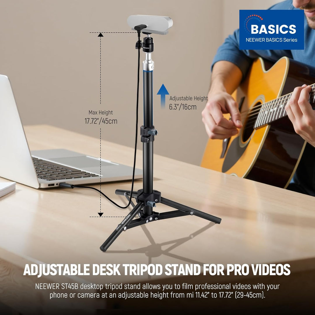 NEEWER Webcam Stativ Stand, Mini Kamera Tisch Stativ mit Handyhalterung, Desktop Tripod kompatibel m