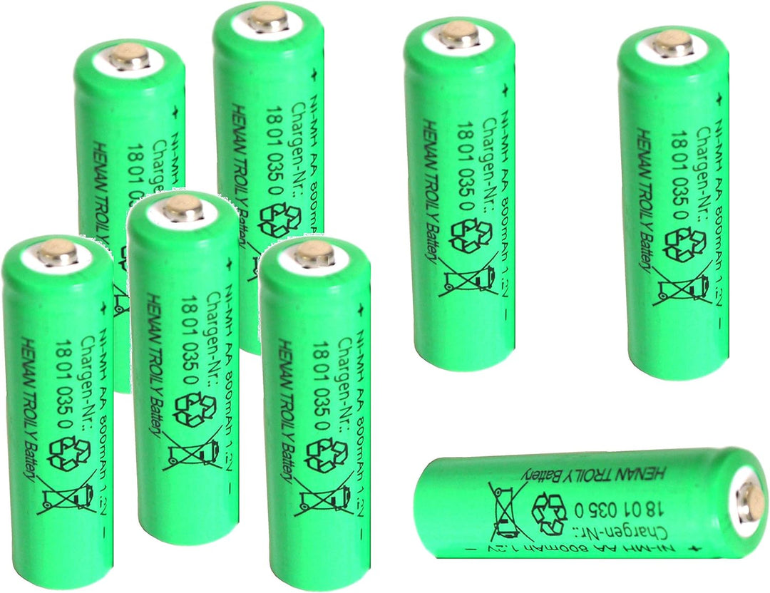 Solar-Akku leistungsstarke wiederaufladbare Batterien NiMH AA- 800mAh (Akku AA 1Set - 8 Stück), Akku