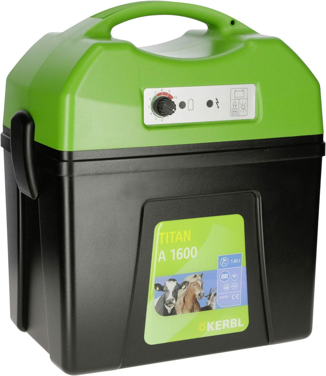 Kerbl Titan A 1600 Akku Weidezaungerät, 1.6 J Weidezaun Gerät Akkugerät 12 Volt, Titan A 1600