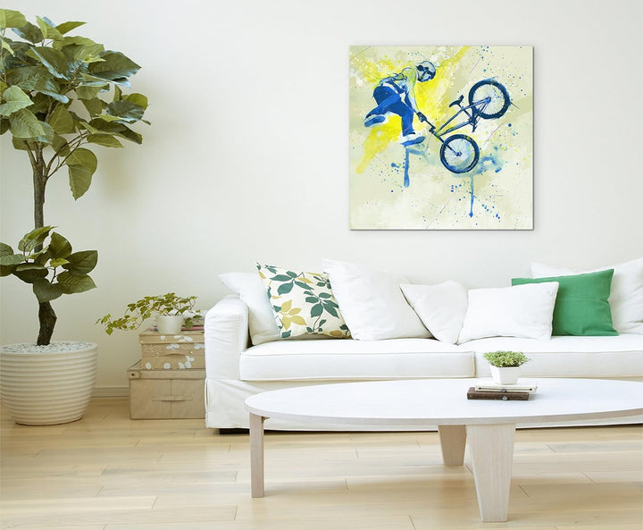 Paul Sinus Art BMX I 60x60cm SPORTBILDER Splash Art Wandbild Aquarell Art