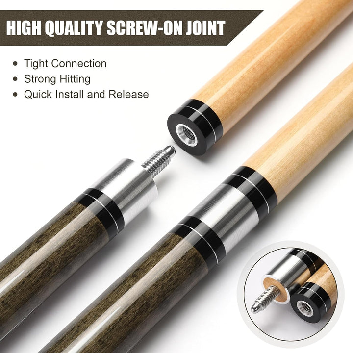 Pool Queue, 58 Zoll Billard Queue Kanadischer Ahornholz Pool Cue 13mm Spitzen für Professionelle Bil