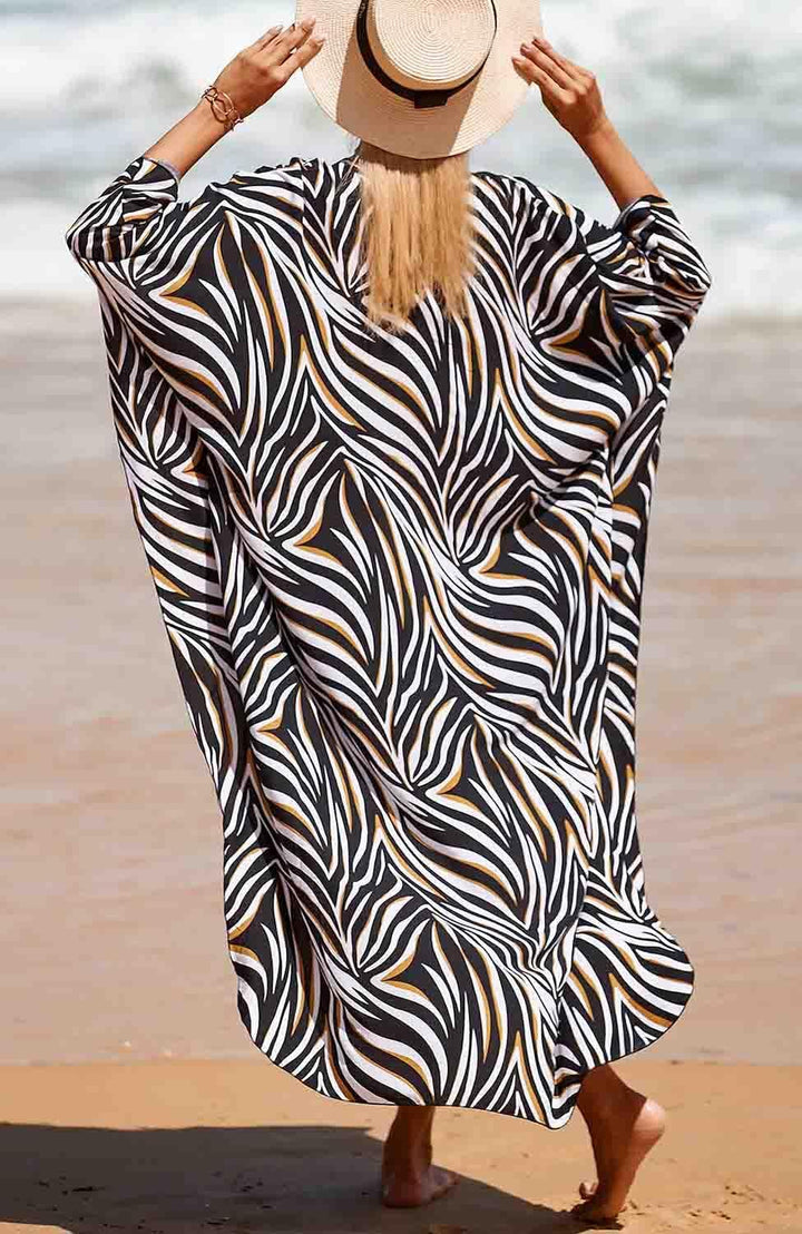 Damen Strandkleid Maxi Kaftan Lang Bikini Cover Up Sommekleid Maxi Kleid Freizeitkleid Nachtwäsche B