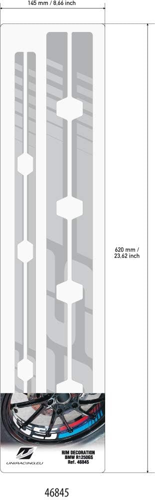 Felgenbettaufkleber Uniracing BMW R1200GS '04-'12,R1200GS LC '13-'18,BMW R1250GS