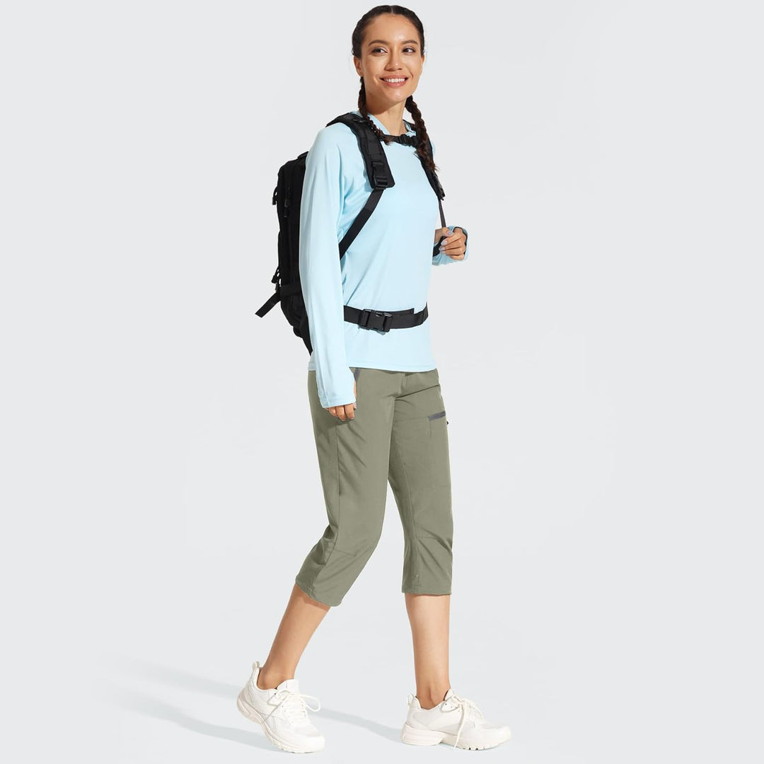 MOCOLY Damen Wanderhose Cargohose Wasserdicht Elastische Outdoorhose Cargo Jogginghose Trekkinghose