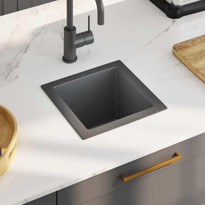 vidaXL Handgemachte Einbauspüle Wasserabfluss in X-Form Edelstahlspüle Küchenspüle Spülbecken Spüle