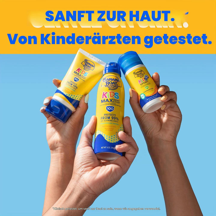 Banana Boat Sunscreen Kids Sport, Tear-Free Broad Spectrum Sunscreen Spray - SPF 50-6 Ounce Twin Pac