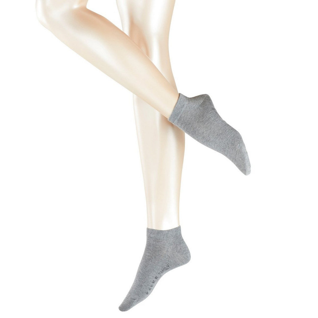FALKE Damen Kurzstrumpf Family 3er Pack Grey Melange 3399, 35-38