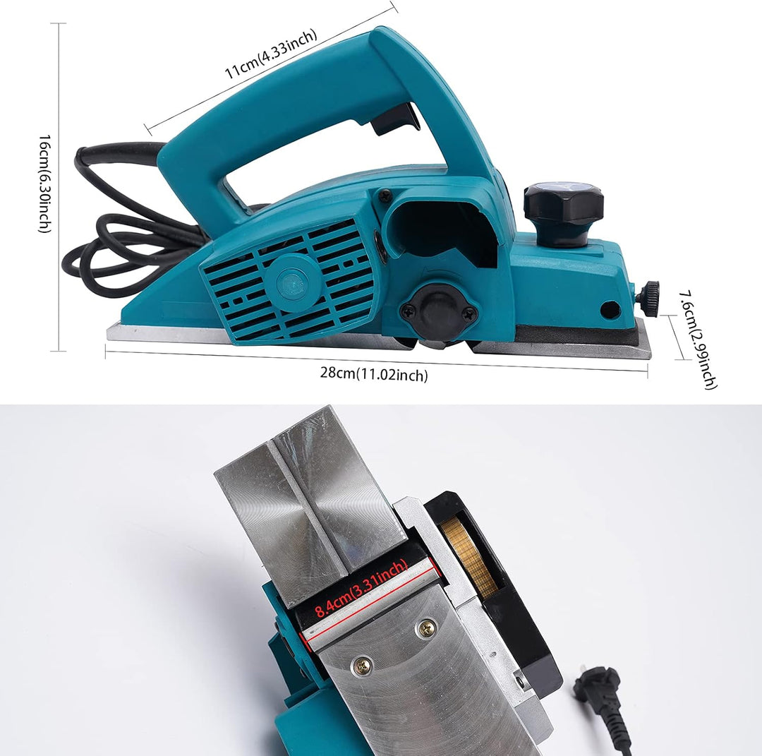 Elektrische Hobelmaschine 800W mit Holzschleif- und Schneidfunktion, Professionelle Holzbearbeitung,