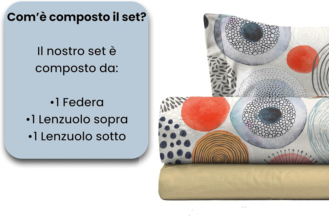 Fantasy Acquerello Italian Bed Linen Bettwäsche, Kleine doppelte, Mikrofaser Acquerello Kleine doppe