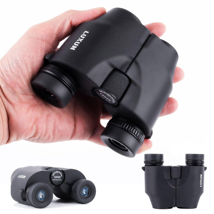LUXUN 12x25 Kompakt Fernglas für Erwachsene und Kinder, Kleines Leichtes Fernglas mit Wenig Licht Na