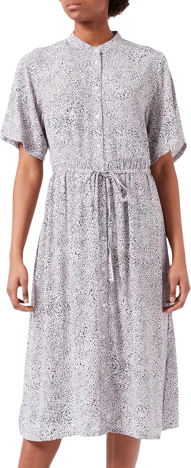 ICHI IHHARENA DR Damen Freizeitkleid Kleid Midikleid mit hochgeschlossenem Auschnitt und weiten Ärme