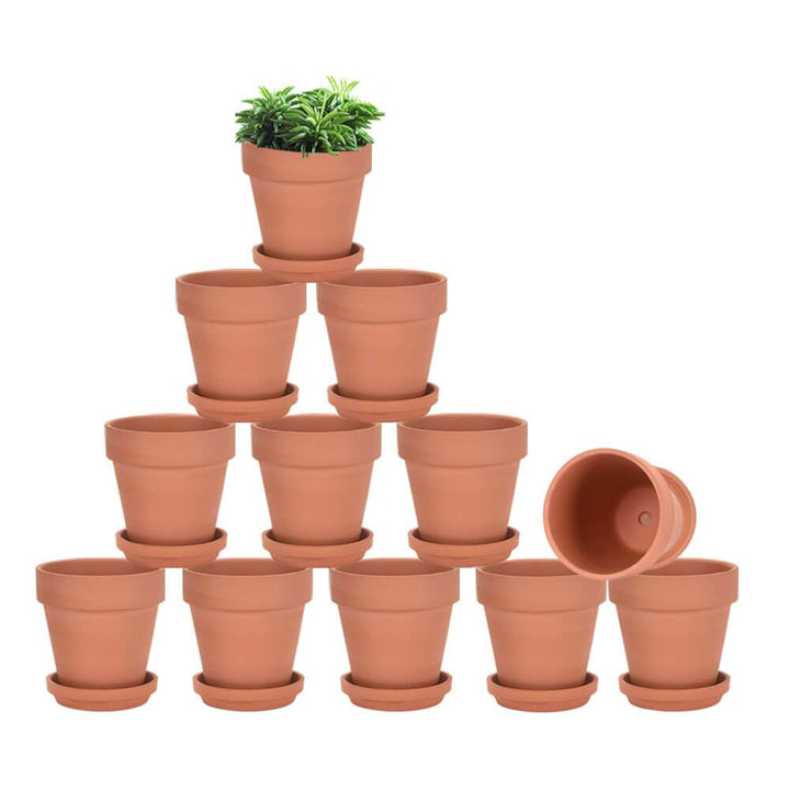 vensovo Terrakotta-Töpfe mit Untertasse, 7,6 cm, Tontopf, Keramiktopf, Kaktus, Blumentöpfe, Sukkulen