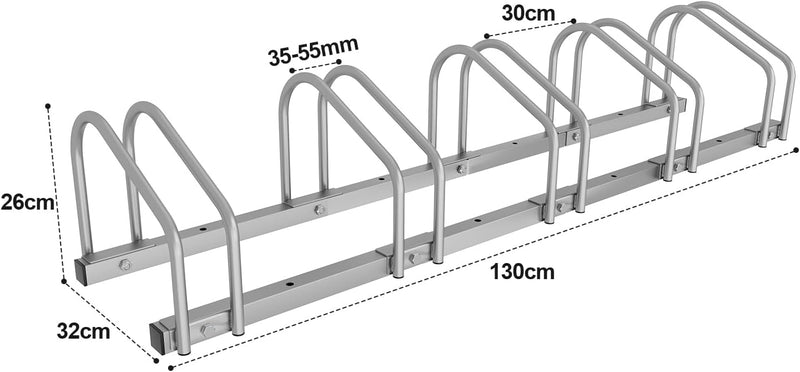 Ansobea Fahrradständer für 5 Fahrräder 35-55 mm Reifenbreite,Fahrradständer Boden,Fahrrad Ständer Ei