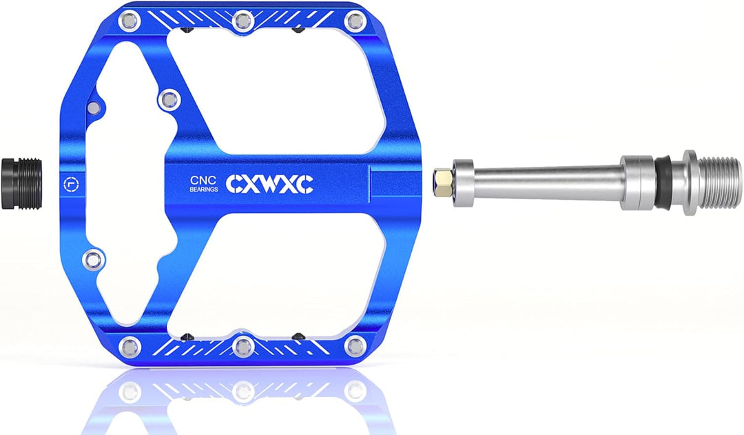 CXWXC Fahrradpedale mit Reflektoren 9/16 Zoll CNC Aluminium MTB Pedale Leichtgewichts, Antirutsch fü