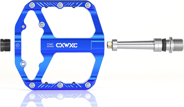 CXWXC Fahrradpedale mit Reflektoren 9/16 Zoll CNC Aluminium MTB Pedale Leichtgewichts, Antirutsch fü