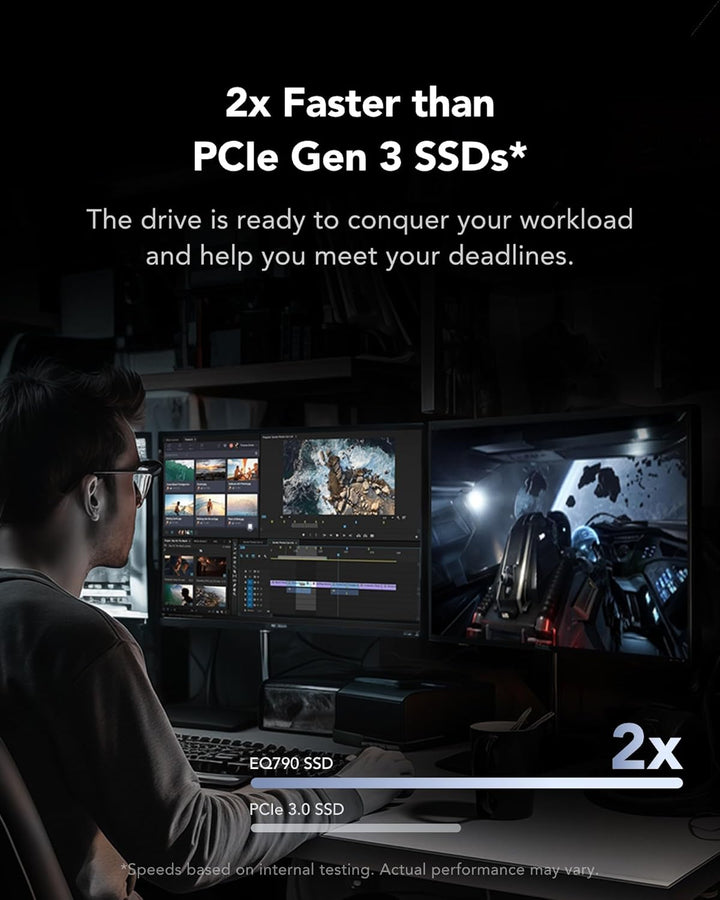 Lexar EQ790 4TB SSD M.2 2280 PCIe Gen4x4 NVMe 1.4, Blazing Speeds Up to 7000MB/s Read 6000MB/s Write
