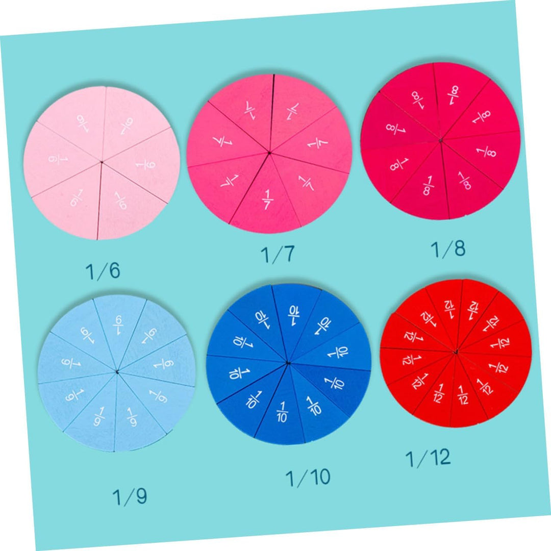 BESTonZON Buntes Holz bruchkreis lernspielzeug für Vielseitige Bruchscheiben zur Anschaulichen Mathe