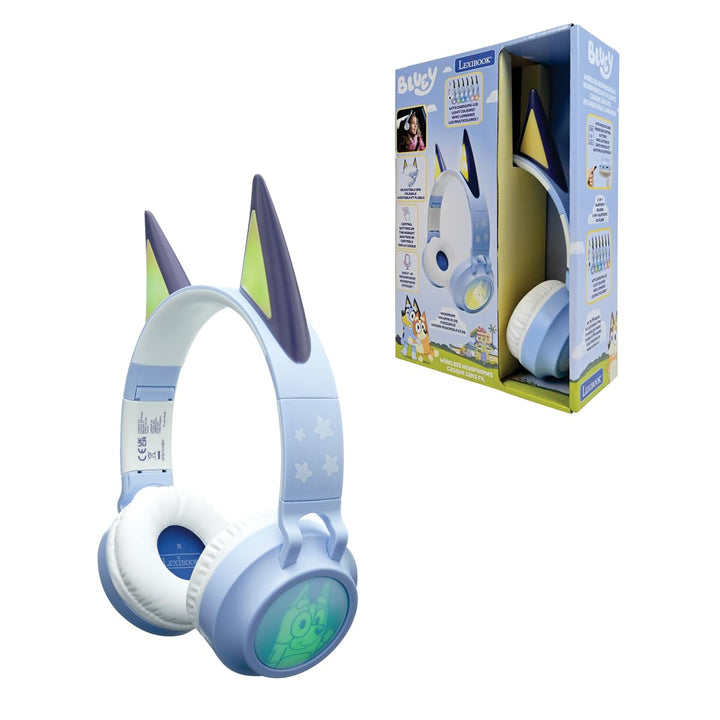 Lexibook, Bluey, Bluetooth-Kopfhörer, blau, HPBT015BY | 2-in-1 Bluetooth &amp; kabelgebunden, 3D-Design,
