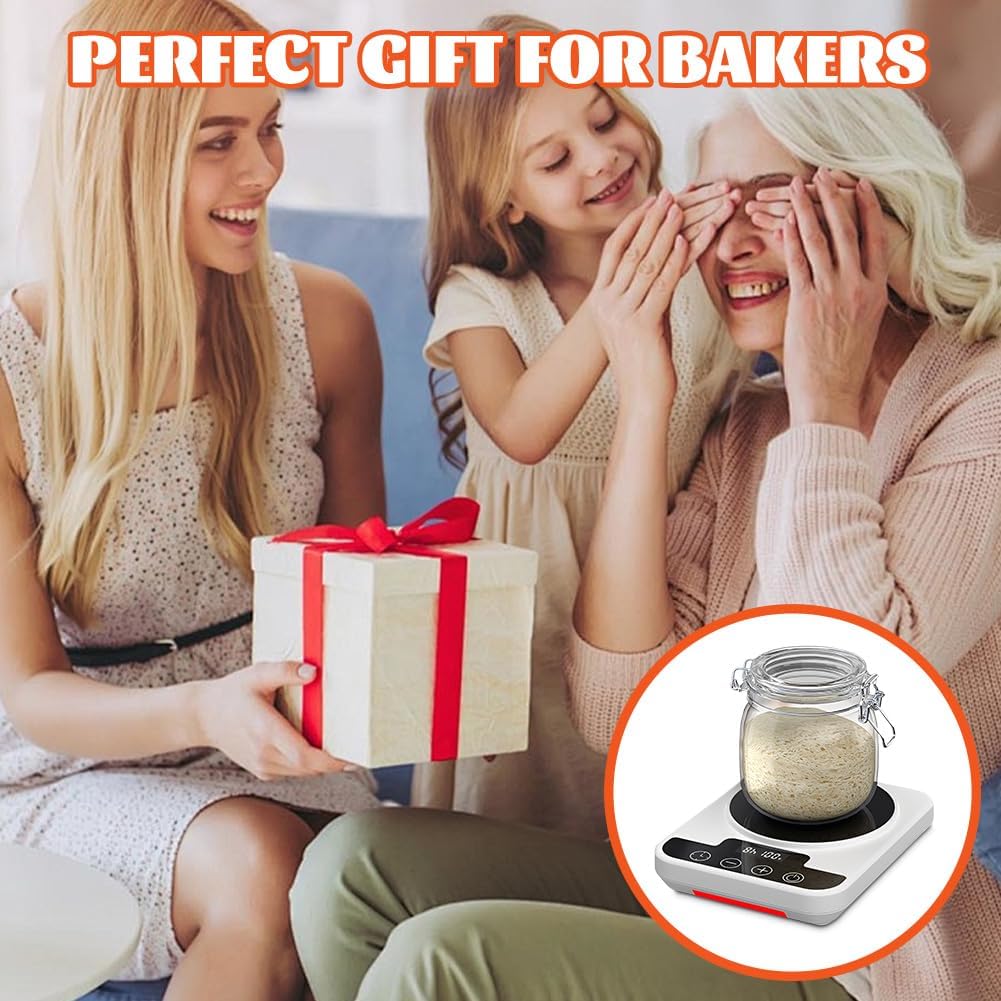Sauerteig Starter Warmer, Warmhaltematte für Sauerteigstarter, Präzise Temperaturregelung 1°C (21-49