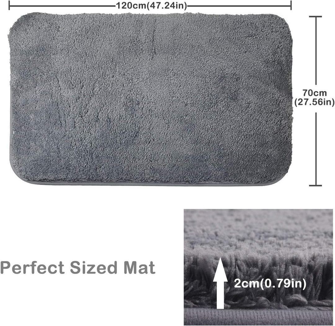 FCSDETAIL Rutschfeste, Hochflor Badteppiche 70X120 cm, Maschinenwaschbare Badematte, Badvorleger mit