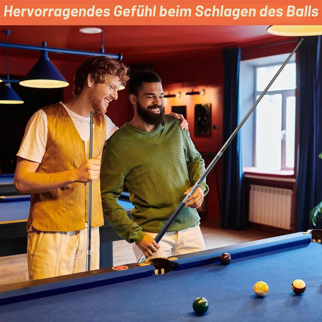 Professionelle Billardqueues, 147,7 cm, Carbon, langlebig, kleiner Kopf, Poolqueues, Billardstock, S