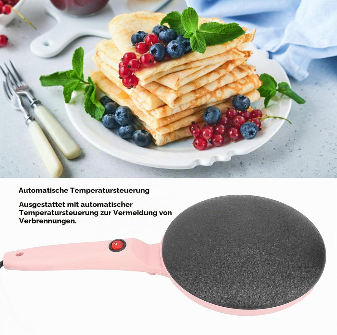 Elektrischer Crêpes-Maker, 8-Zoll-tragbarer Crepes-Maker, Crêpes-Pfanne und Antihaft-Tauchplatte, Ha
